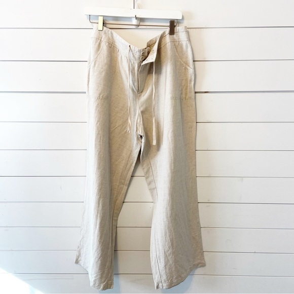 Coldwater Creek | Women’s Linen Blend Wide Leg Natural Fit Pants Size 14 - Picture 1 of 12